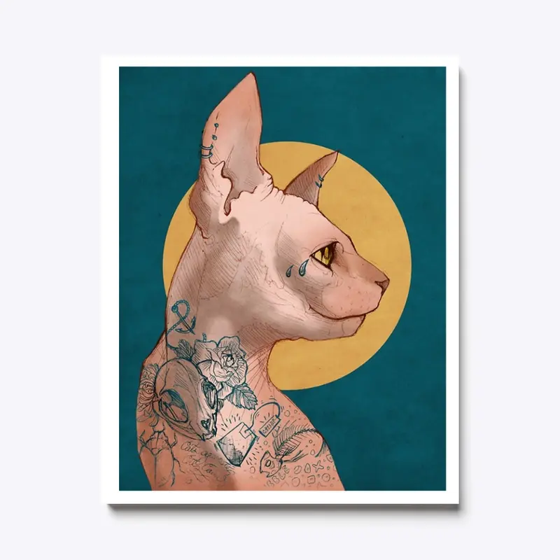 Tattoo Sphinx Cat Canvas